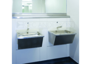 Fully shrouded stainless steel wash troughs