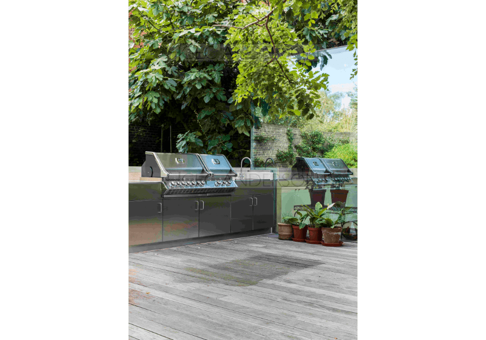 Stainless steel outdoor kitchen
