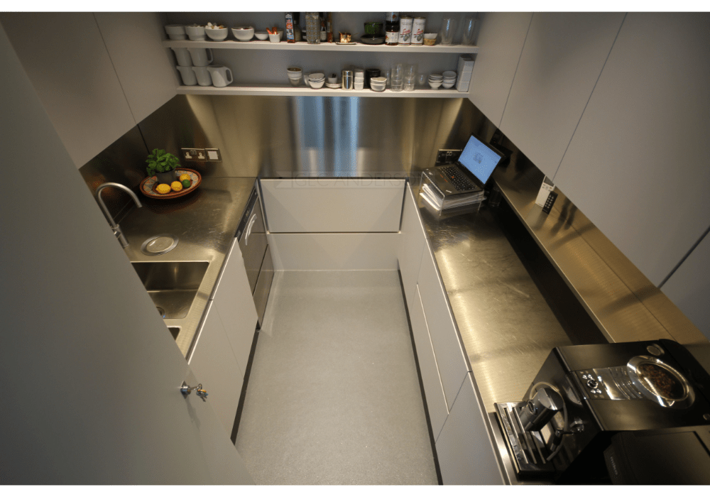 integral sinks and stainless steel upstands