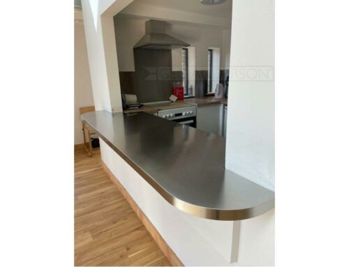 GEC Anderson stainless steel counter and splashbacks in St Mary’s Church, Wivenhoe